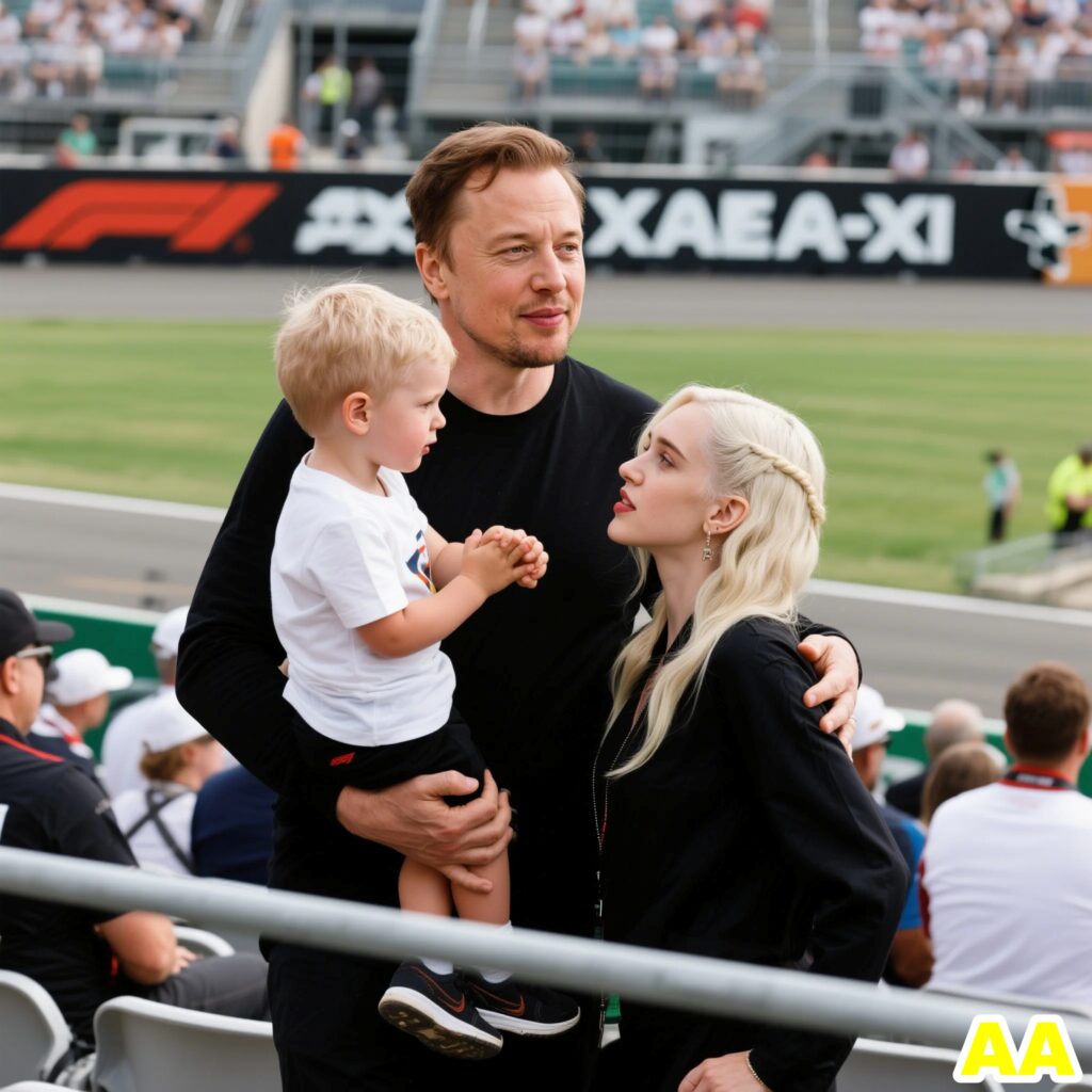 Elon Musk & 3YearOld Son X AE AXII SPOTTED at F1 Race Amid GRIMES
